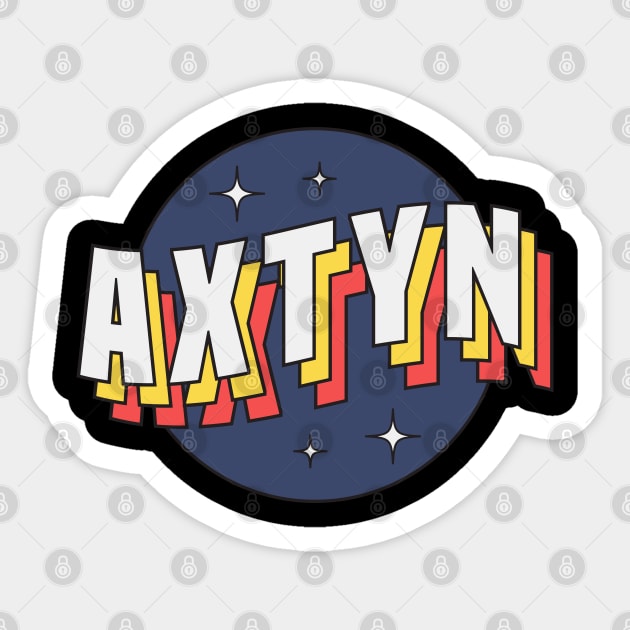 Axtyn - Colorful Layered Retro Letters Sticker by Mandegraph